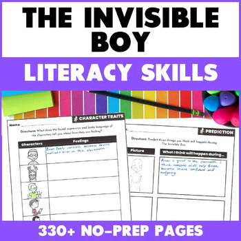 Preview of The Invisible Boy Book Activities Back to School Read Aloud Literacy Companion