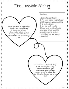 The Invisible String - Activity FREEBIE by TeacherFYI