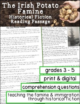 Preview of Reading Comprehension: The Irish Potato Famine and Immigration