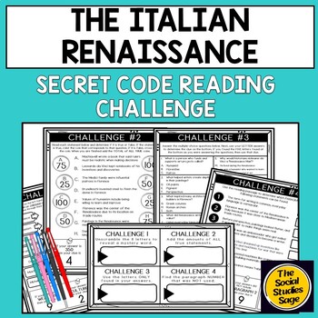 Preview of Italian Renaissance Reading Comprehension Challenges - Secret Code Activity