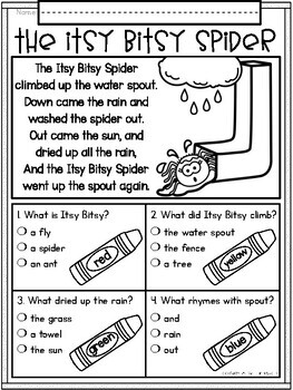 The Itsy Bitsy Spider Nursery Rhymes Posters, Readers and Printables!