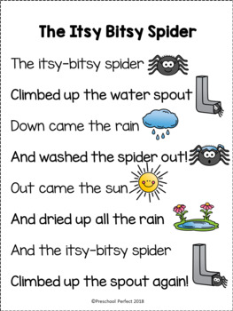 The Itsy Bitsy Spider Story Telling Kit by Preschool Perfect | TpT