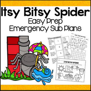 Preview of Kindergarten Emergency Sub Binder for Itsy Bitsy Spider