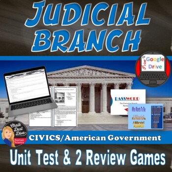 Preview of JUDICIAL Branch | Unit TEST | Editable | Print & Digital | Distance Learning