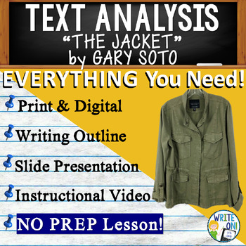 Preview of The Jacket by Gary Soto - Text Based Evidence - Text Analysis Essay Writing