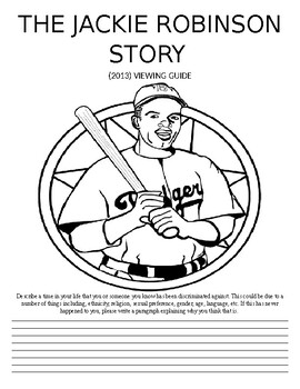 Preview of The Jackie Robinson Story (2013 movie) viewing guide with answer key