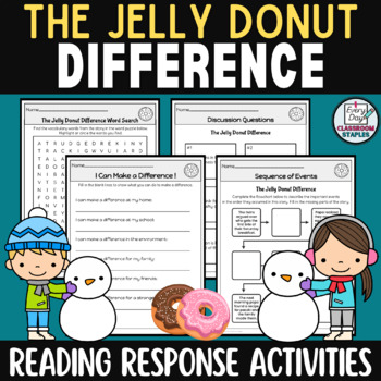 Preview of The Jelly Donut Difference Activities - Book Companion Pages - Reading Response