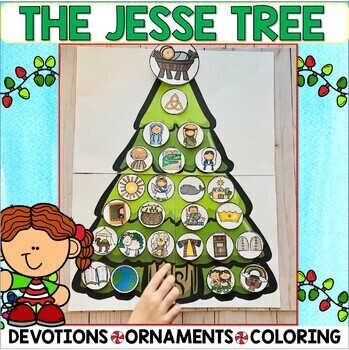Preview of The Jesse Tree Devotions Ornaments Tree Craft Coloring Advent Activity Printable