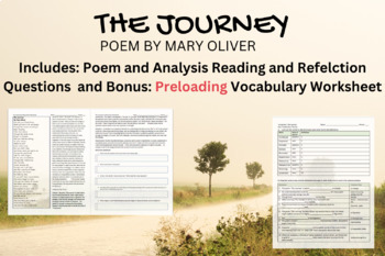 Preview of The Journey Poem by Mary Oliver Packet