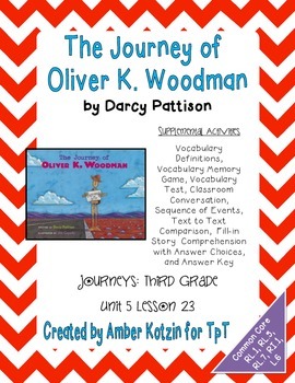 Preview of The Journey of Oliver K. Woodman Mini Pack 3rd Grade Journeys Unit 5, Lesson 23