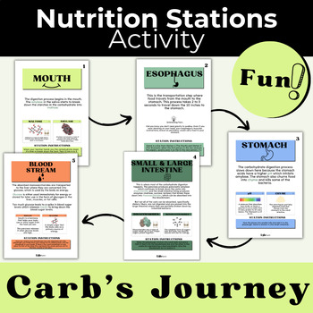 Preview of The Journey of a Carbohydrate: High School Health Simulation/Station Activity