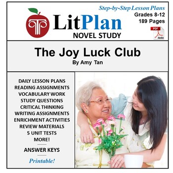 Preview of The Joy Luck Club LitPlan Novel Study Unit, Activities, Questions, Test