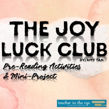 Preview of The Joy Luck Club Pre-Reading and Mini-Project Activity Bundle