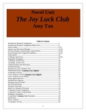 The Joy Luck Club Unit Plan. 89 pages of activities and handouts