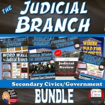Preview of The Judicial Branch | BUNDLE | CIVICS | The U.S. Court System | print & digital