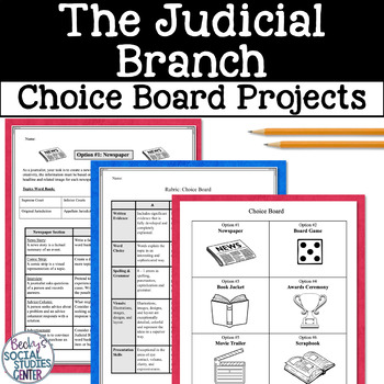Preview of The Judicial Branch Supreme Court Constitution Choice Board Project
