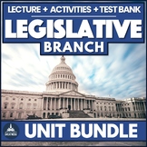Legislative Branch Unit with Activities, PPTs, Card Sorts,