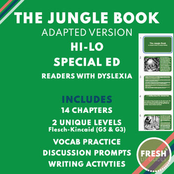 Preview of The Jungle Book by Kipling | Hi-Lo Adapted Versions for ELL/ESL, SPED, Dyslexia