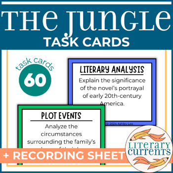 Preview of The Jungle | Sinclair | Analysis Task Cards and Response Sheet | AP Lit HS ELA