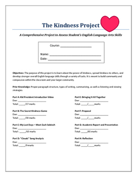 Preview of The Kindness Project: Building Community and Compassion