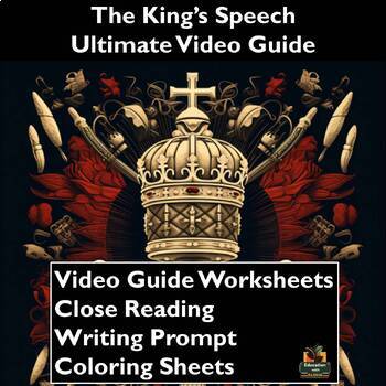 Preview of The King's Speech Movie Guide: Worksheets, Close Reading, Coloring & More!