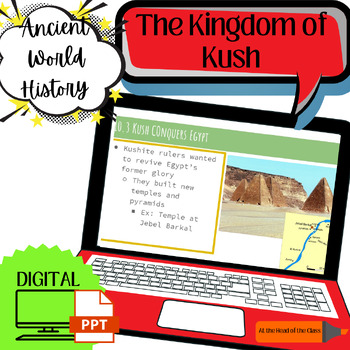 Preview of The Kingdom of Kush PRINTABLE POWERPOINT Reading & Guided Notes Activities