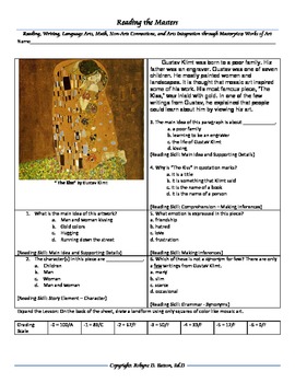 Preview of Intervention & Test Prep with ”The Kiss” by Gustav Klimt