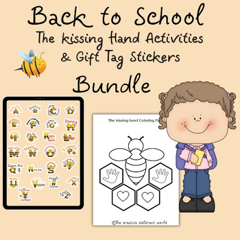Preview of The Kissing Hand Craft Activities|Back to School Gift Tag Stickers Bundle