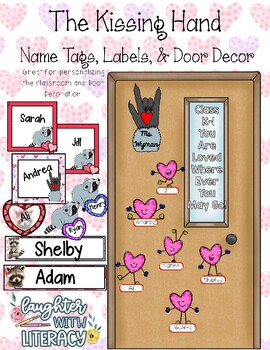 Preview of The Kissing Hand Door and Classroom Decor | Editable