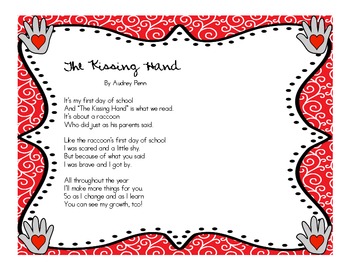 The Kissing Hand Poem: A First Day of School Parent Keepsake | TpT