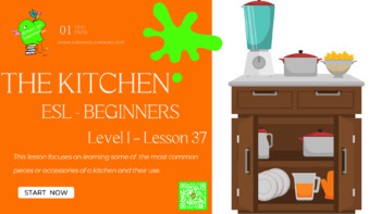 Preview of THE KITCHEN / ESL BUNDLE / Vocabulary Lesson / Full Curriculum 37-50 / L.I L.37