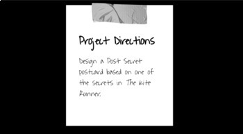 Preview of The Kite Runner Character Analysis and Secrets Theme Project