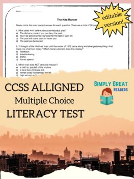 Preview of The Kite Runner Final Test editable + Study Guide!
