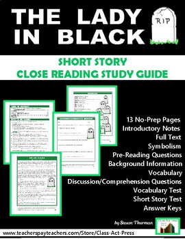 Preview of THE LADY IN BLACK Close Reading Study Guide | Worksheets | Printables