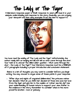 the lady or the tiger literary analysis essay
