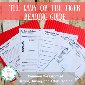 Preview of The Lady or the Tiger Reading Guide and Quiz