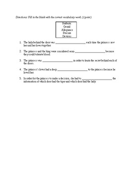 vocabulary homework the lady or the tiger answer key