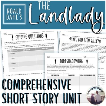 Preview of The Landlady Roald Dahl Short Story Close Read Analysis Unit & Lesson