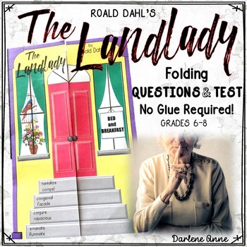 Preview of The Landlady by Roald Dahl Folding Questions & Test