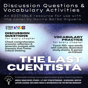 Preview of The Last Cuentista Discussion Questions & Vocabulary Activities (editable)