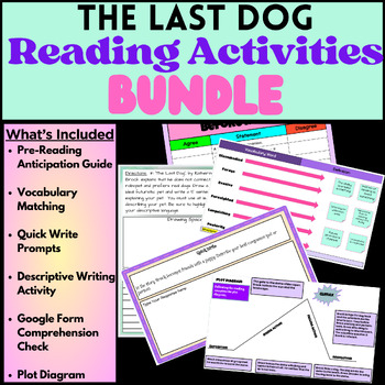 Preview of The Last Dog Katherine Paterson Reading Activities Bundle