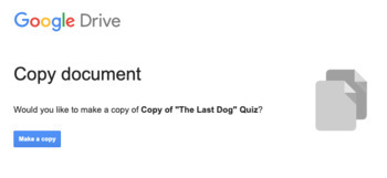 Preview of The Last Dog Quiz *Google Form* Ready-to-Use