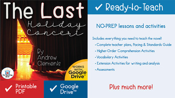 The Last Holiday Concert Novel Study Book Unit By The Teaching Bank