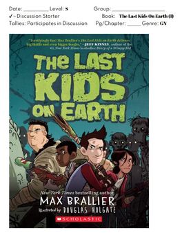 Preview of The Last Kids On Earth Guided Reading Group And Literature Discussion Plans