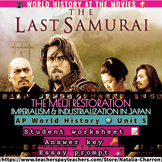 The Last Samurai Student Worksheet and Movie Guide AP Worl