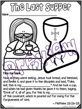 The Last Supper Coloring Handouts (Worksheets) by TrinityMusic | TpT