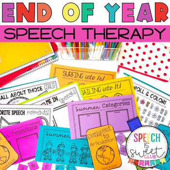 Preview of End of Year Speech Therapy Activities | Summer Speech and Language Packet