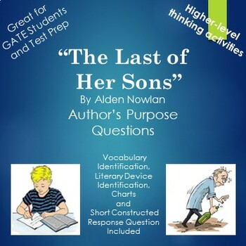 Preview of The Last of Her Sons by Alden Nowlan Author's Purpose Questions and Activities