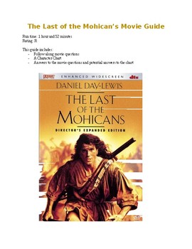 Preview of The Last of the Mohicans Movie Guide