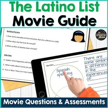 Preview of The Latino List | English Movie guide & activities | Hispanic Heritage Month